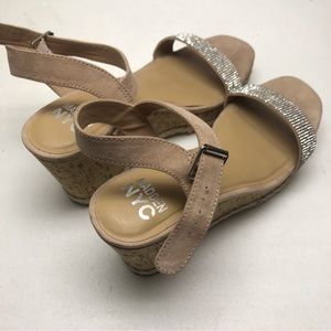 Madden NYC Women's Embellished Cork Wedges Sandals Size 10